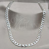Gargantilla Basica 04.433.0002.1.24 Plata Rodinada, Diseño de Cubana, Pulido, Tono Plateado (Calibre 200, Grosor 08 MM, 24 Pulgadas de Largo)