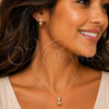 Juego de Arete y Dije de Adulto 10.342.0220 Oro Laminado, Diseño de Bola y Infinito, con Micro Pave Blanca, Pulido, Tono Dorado