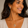 Juego de Arete y Dije de Adulto 10.342.0229 Oro Laminado, Diseño de Baguette, con Blanca Zirconia Cubica and Blanca Micro Pave, Pulido, Tono Dorado