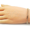 Pulsera Básica 04.213.0099.07 Oro Laminado, Diseño de Miami Cubana, Pulido, Tono Dorado (Calibre 140, Grosor 05 MM, 7 Pulgadas de Largo)