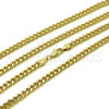 Gargantilla Basica 04.213.0099.22 Oro Laminado, Diseño de Miami Cubana, Pulido, Tono Dorado (Calibre 140, Grosor 05 MM, 22 Pulgadas de Largo)