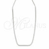 Gargantilla Basica 04.433.0009.16 Plata Rodinada, Diseño de Cubana y Miami Cubana, Pulido, Tono Plateado (Calibre 0.80, Grosor 02.8 MM, 16 Pulgadas de Largo)
