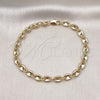 Pulsera Elegante 03.213.0234.08 Oro Laminado, Diseño de Puff Mariner, Pulido, Tono Dorado (06 MM Thickness, 8 Inches Length)