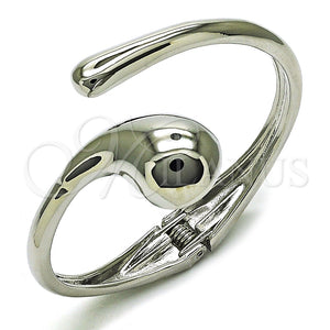 Aro Individual 07.215.0010.1.05 Rodio Laminado, Diseño de Gota, Pulido, Rodinado (Grosor 40 MM, Talla 5 (2,50 de Diámetro))