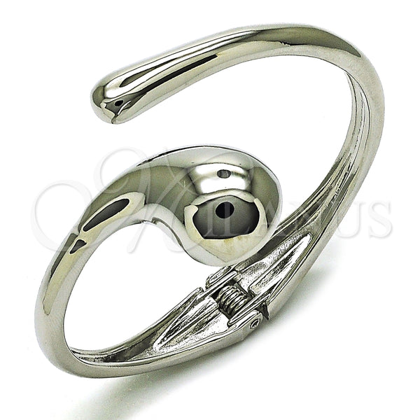 Aro Individual 07.215.0010.1.05 Rodio Laminado, Diseño de Gota, Pulido, Rodinado (Grosor 40 MM, Talla 5 (2,50 de Diámetro))