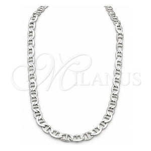 Gargantilla Basica 04.433.0013.22 Plata Rodinada, Diseño de Mariner, Pulido, Tono Plateado (Calibre 180, Grosor 08 MM, 22 Pulgadas de Largo)