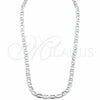 Gargantilla Basica 04.433.0015.22 Plata Rodinada, Diseño de Mariner, Pulido, Tono Plateado (Calibre 120, Grosor 05.2 MM, 22 Pulgadas de Largo)