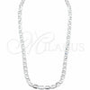 Gargantilla Basica 04.433.0015.20 Plata Rodinada, Diseño de Mariner, Pulido, Tono Plateado (Calibre 120, Grosor 05.2 MM, 20 Pulgadas de Largo)