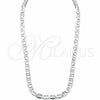 Gargantilla Basica 04.433.0015.18 Plata Rodinada, Diseño de Mariner, Pulido, Tono Plateado (Calibre 120, Grosor 05.2 MM, 18 Pulgadas de Largo)