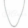 Gargantilla Basica 04.433.0016.20 Plata Rodinada, Diseño de Mariner, Pulido, Tono Plateado (Calibre 100, Grosor 04.2 MM, 20 Pulgadas de Largo)