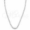 Gargantilla Basica 04.433.0016.18 Plata Rodinada, Diseño de Mariner, Pulido, Tono Plateado (Calibre 100, Grosor 04.2 MM, 18 Pulgadas de Largo)