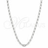 Gargantilla Basica 04.433.0016.16 Plata Rodinada, Diseño de Mariner, Pulido, Tono Plateado (Calibre 100, Grosor 04.2 MM, 16 Pulgadas de Largo)