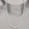 Gargantilla Basica 04.431.0005.24 Plata Rodinada, Diseño de Mariner, Diamantado, Tono Plateado (Calibre 150, Grosor 06.6 MM, 24 Pulgadas de Largo)