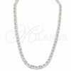 Gargantilla Basica 04.431.0005.24 Plata Rodinada, Diseño de Mariner, Diamantado, Tono Plateado (Calibre 150, Grosor 06.6 MM, 24 Pulgadas de Largo)