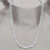Gargantilla Basica 04.431.0005.24 Plata Rodinada, Diseño de Mariner, Diamantado, Tono Plateado (Calibre 150, Grosor 06.6 MM, 24 Pulgadas de Largo)