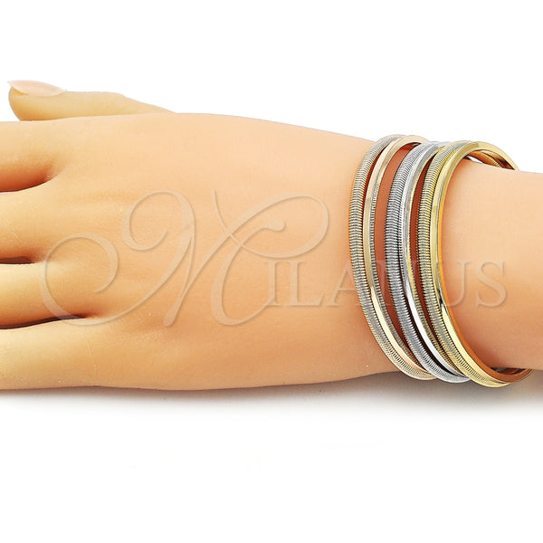 Aro Trio 07.170.0057 Oro Laminado, Diseño de Espiral, Pulido, Tres Tonos (06 MM Thickness, One size fits all)