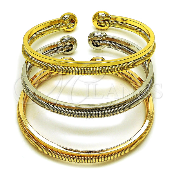 Aro Trio 07.170.0057 Oro Laminado, Diseño de Espiral, Pulido, Tres Tonos (06 MM Thickness, One size fits all)