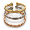 Aro Trio 07.170.0057 Oro Laminado, Diseño de Espiral, Pulido, Tres Tonos (Grosor 06 MM, Talla Unica)