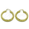 Argolla Mediana 02.213.0310.40 Oro Laminado, Diseño de Hueco, Diamantado, Tono Dorado