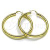 Argolla Grande 02.213.0812.60 Oro Laminado, Diseño de Hueco, Diamantado, Tono Dorado