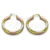 Argolla Mediana 02.213.0313.1.40 Oro Laminado, Diseño de Hueco, Diamantado, Tres Tonos