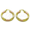 Argolla Mediana 02.213.0309.1.40 Oro Laminado, Diseño de Hueco, Diamantado, Tres Tonos