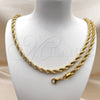 Collar y Pulsera 06.257.0001 Oro Laminado, Diseño de Rope, Pulido, Tono Dorado
