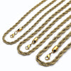 Collar y Pulsera 06.257.0001 Oro Laminado, Diseño de Rope, Pulido, Tono Dorado