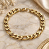Pulsera Básica 03.257.0002.09 Acero Inoxidable, Diseño de Figaro, Pulido, Tono Dorado (Grosor 08.8 MM, 9 Pulgadas de Largo)