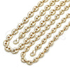 Collar y Pulsera 06.63.0300 Oro Laminado, Diseño de Puff Mariner, Pulido, Tono Dorado