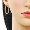 Argolla Huggie 02.195.0297.1.30 Oro Laminado, con Amatista Zirconia Cubica, Pulido, Tono Dorado