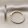 Argolla Huggie 02.195.0297.1.30 Oro Laminado, con Amatista Zirconia Cubica, Pulido, Tono Dorado