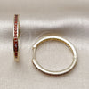 Argolla Huggie 02.195.0297.2.30 Oro Laminado, con Granate Zirconia Cubica, Pulido, Tono Dorado