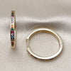 Argolla Huggie 02.195.0297.3.30 Oro Laminado, con Multicolor Zirconia Cubica, Pulido, Tono Dorado