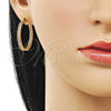Argolla Huggie 02.195.0297.5.30 Oro Laminado, con Rosado Zirconia Cubica, Pulido, Tono Dorado