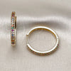 Argolla Huggie 02.195.0300.3.30 Oro Laminado, con Multicolor Zirconia Cubica, Pulido, Tono Dorado