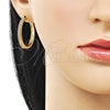 Argolla Huggie 02.195.0300.5.30 Oro Laminado, con Rosado Zirconia Cubica, Pulido, Tono Dorado