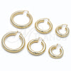 Argolla Mediana 02.163.0316.40 Oro Laminado, Diseño de Hueco, Diamantado, Tono Dorado