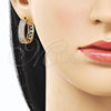 Argolla Huggie 02.283.0262.25 Oro Laminado, con Blanca Zirconia Cubica, Pulido, Tono Dorado