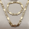 Collar y Pulsera 06.116.0006.1.22 Acero Inoxidable, Diseño de Cruz, Pulido, Tono Dorado