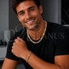 Collar y Pulsera 06.116.0009.1.22 Acero Inoxidable, Diseño de Llave Griega, Pulido, Tono Dorado