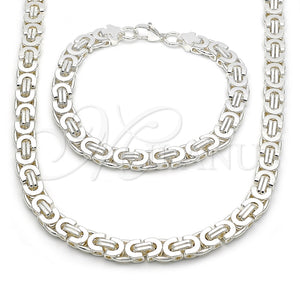 Collar y Pulsera 06.116.0057.3 Acero Inoxidable, Pulido, Tono Plateado