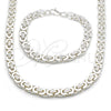 Collar y Pulsera 06.116.0057.3 Acero Inoxidable, Pulido, Tono Plateado