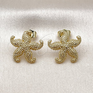 Arete Dormilona 02.156.0716 Oro Laminado, Diseño de Estrella, Pulido, Tono Dorado