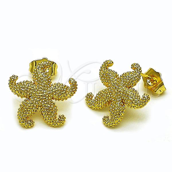 Arete Dormilona 02.156.0716 Oro Laminado, Diseño de Estrella, Pulido, Tono Dorado