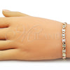 Pulsera Básica 03.213.0353.07 Oro Laminado, Diseño de Mariner, Diamantado, Tres Tonos (Thickness, 8 Inches Length)