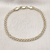 Pulsera Básica 04.213.0263.1.07 Oro Laminado, Diseño de Bismarco, Pulido, Tres Tonos (Thickness, 8 Inches Length)