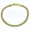 Pulsera Básica 04.213.0263.1.07 Oro Laminado, Diseño de Bismarco, Pulido, Tres Tonos (Thickness, 8 Inches Length)
