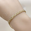 Pulsera Básica 03.213.0354.07 Oro Laminado, Diseño de Bismarco, Pulido, Tres Tonos (Grosor 05 MM, 8 Pulgadas de Largo)
