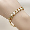 Pulsera Básica 04.213.0299.08 Oro Laminado, Diseño de Cubana, Pulido, Tono Dorado (Thickness, 8 Inches Length)